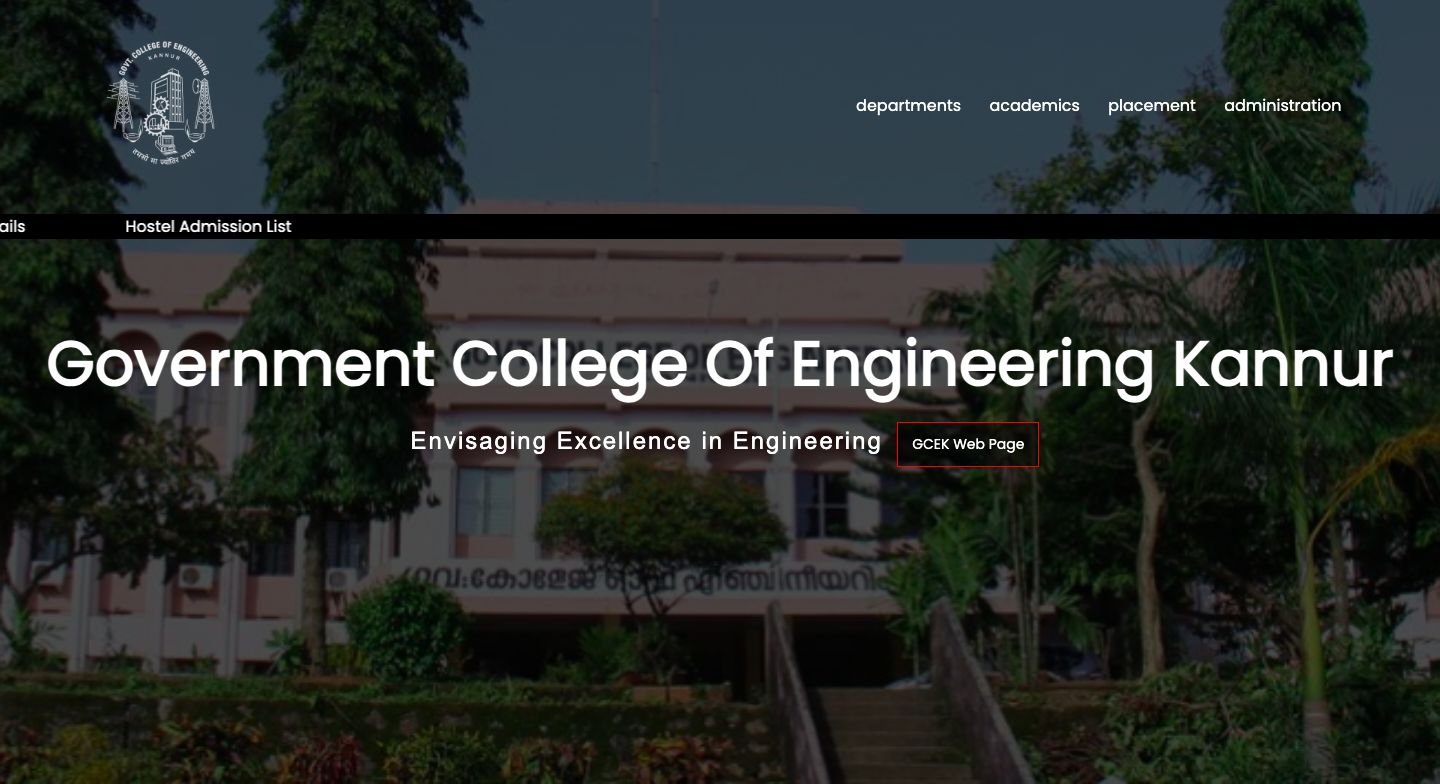 GCEK College Website Redesign